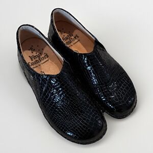 Finn Comfort Womens Shoes Size 40 US 9-9.5 Black Textured Leather Slip On NEW